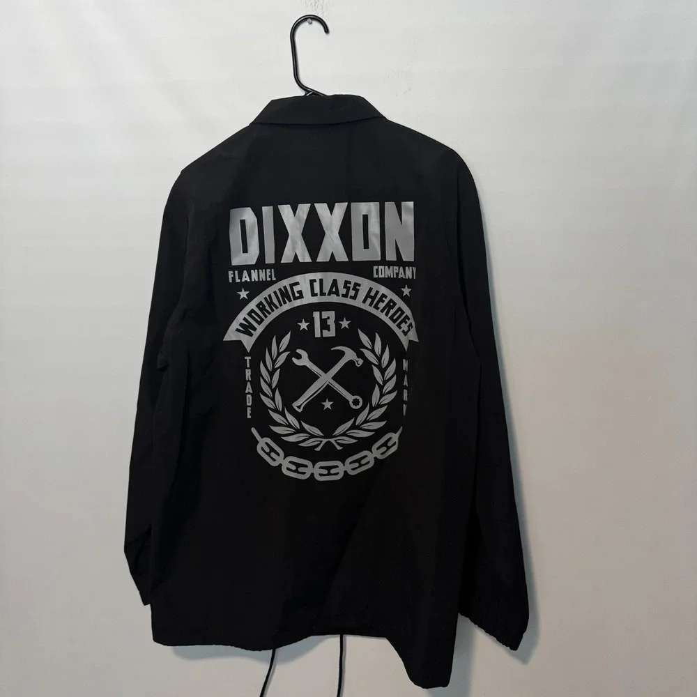 Dixxon Flannel Co Jacket Mens Large Black Weld Coaches Windbreaker Snap Button